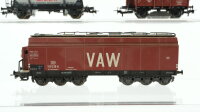 Unbekannt H0 Konvolut Güterwagen Getreidewagen (1 Kupplung fehlt), Silowagen, Schienenreinigungswagen DB, u.a.
