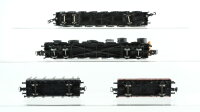 Märklin H0 Konvolut Güterwagen mit Baufahrzeugen 2x Schwerlastwagen, Rungenwagen, Niederbordwagen DB
