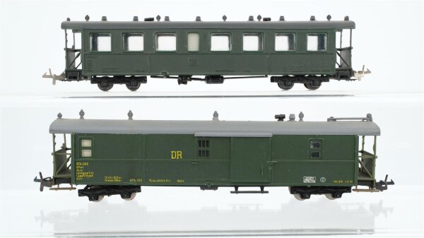 Unbekannt (Herr?) H0m Konvolut Personenwagen Einheitspersonenwagen, Gepäckwagen DR