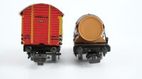 Märklin H0 Konvolut Gedeckter Güterwagen (386 Hühnerwagen) Schotterwagen (367 Talbot) Hochbordwagen mit Bremserhaus (311) Kranwagen (366) Weinfasswagen Länderbahn