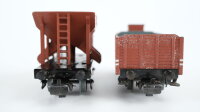 Märklin H0 Konvolut Gedeckter Güterwagen (386 Hühnerwagen) Schotterwagen (367 Talbot) Hochbordwagen mit Bremserhaus (311) Kranwagen (366) Weinfasswagen Länderbahn