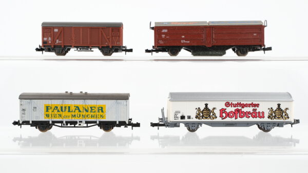 Roco N Konvolut Kühlwagen "Stuttgarter Hofbräu Paulaner" Klappdeckelwagen "RocoClean" Gedeckter Güterwagen DB