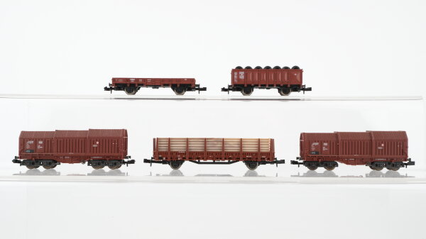 Unbekannt N Konvolut Teleskophaubenwagen Niederbordwagen Rungenwagen Hochbordwagen DB