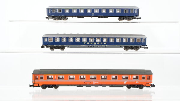 Roco/Atlas N Konvolut Abteilwagen "Touropa" Abteilwagen 1.Kl. blau Abteilwagen 1.Kl. orange DB/ÖBB