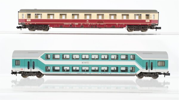 Minitrix N Konvolut Doppelstockwagen 2.Kl. mint-weiss Abteilwagen "TEE" 1.Kl. DB