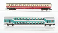 Minitrix N Konvolut Doppelstockwagen 2.Kl. mint-weiss...