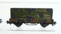 Märklin H0 Konvolut "Armee" Hochbordwagen (gesupert) Niederbordwagen mit Container (Gesupert) Niederbordwagen mit Plane (Gesupert) Niederbordwagen mit LKW (gesupert)