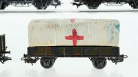 Märklin H0 Konvolut "Armee" Hochbordwagen (gesupert) Niederbordwagen mit Container (Gesupert) Niederbordwagen mit Plane (Gesupert) Niederbordwagen mit LKW (gesupert)