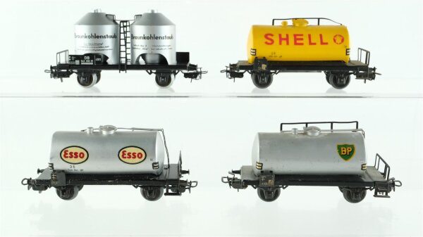 Märklin H0 Konvolut Kesselwagen "BP Esso Shell" Silowagen "Braunkohlestaub" DB