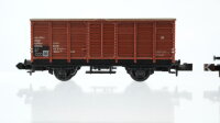 Minitrix N Konvolut Niederbordwagen grün Rungenwagen Gedeckter Güterwagen Hochbordwagen "Gondola" DB
