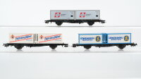 Röwa H0 Konvolut Containertragewagen...