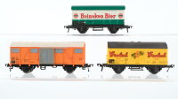Fleischmann H0 Konvolut Gedeckter Güterwagen orange Bierwagen "Heineken Bier" Bierwagen "Grolsch Bier" DB/NS