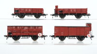 Fleischmann H0 Konvolut Hochbordwagen mit Bremserhaus Hochbordwagen Viehtransportwagen Gedeckter Güterwagen mit Bremserhaus DR