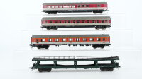 Fleischmann H0 Konvolut Speisewagen Schlafwagen rot-grau Abteilwagen 1.Kl. orange-grau Autotransportwagen DB