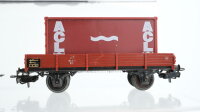 Märklin H0 Konvolut Hochbordwagen Niederbordwagen mit Container 2achsig Niederbordwagen grün 2achsig Niederbordwagen 4achsig Rungenwagen DB