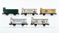 Märklin H0 Konvolut Gedeckte Güterwagen mit Bremserhaus "Stuttgarter Weindorf Schwanenbräu Kessler Sect. 150. Cannstatter Volksfest 1995" DR/Länderbahn