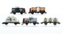 Märklin H0 Konvolut Silowagen "Quarz Werk" Behältertragewagen "VTG" Kesselwagen mit Bremserhaus "MEX-PHALT ABC" Weinfasswagen mit Bremserhaus DR/DB