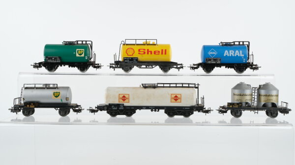 Märklin H0 Konvolut Kesselwagen "Aral BP Gasolin Shell" Silowagen "Braunkohlenstaub" DB