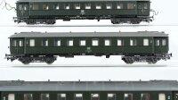 Liliput H0 Konvolut Grossraum-Abteilwagen 2.Kl. grün 4achsig (teilw. mit Innenbeleuchtung) DB