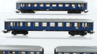Märklin H0 Konvolut Personenwagen 1.Kl. blau 4achsig teilw. beleuchtet Blech DB