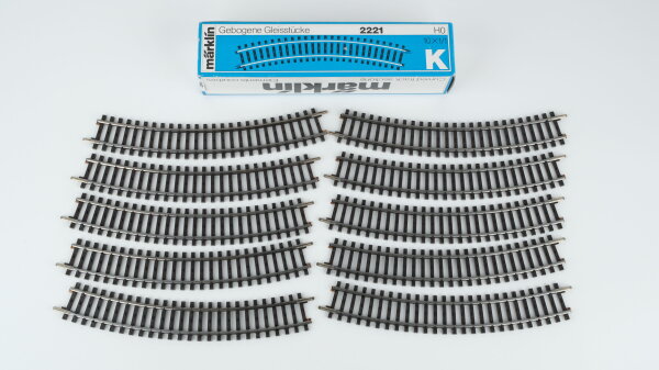 Märklin H0 2221 Gebogene Gleisstücke R = 360 mm (10 Stk. in OVP blau)