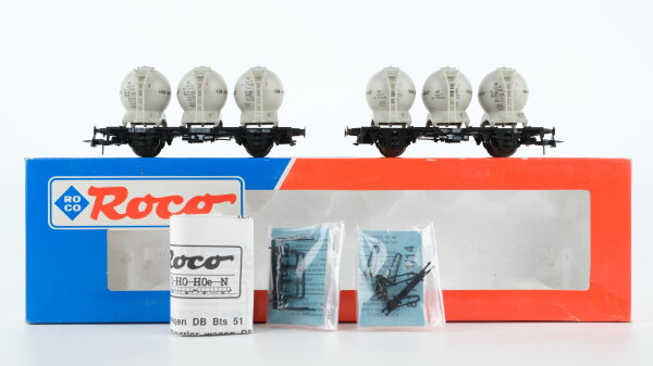 Roco H0 46520 Behältertragewagen-Set (Kugelbehälter, Von Haus zu Haus) DB