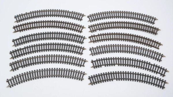 Märklin H0 2110 Gebogenes Gleis R = 295,4 mm 12 Stück (kleine Abbrüche)