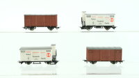 Egger-Bahn H0e Konvolut Gedeckte Güterwagen braun...