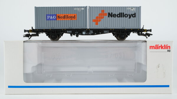 Märklin H0 47683 Behälter-Tragwagen Nedlloyd (Containerwagen)  Lgjs 323 der NS