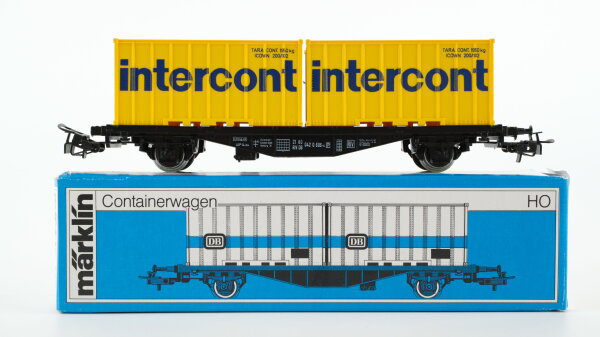 Märklin H0 4670 Behälter-Tragwagen (Containerwagen) Intercont DB (Abbruch)