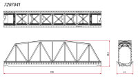 ROKUHAN Z 7297041 Kastenbrücke 1-gleisig, 220 mm,...