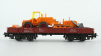 Märklin H0 4474 Niederbordwagen mit Wiking Schaufellader und Raupe DB