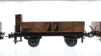 Trix H0 Konvolut offener Güterwagen mit Bremserhaus offene Güterwagen Drehschemelwagen-Set mit Langholz Blech Nebenbahn