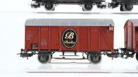 Märklin H0 Konvolut Niederbordwagen Kesselwagen "Aral" Gedeckte Güterwagen mit Zugschluss DB