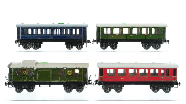 Trix H0 Konvolut Speisewagen "Mitropa"  Personenwagen "20152" Packwagen "20151" Schlafwagen blau Nebenbahn