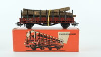 Märklin H0 4608 Rungenwagen mit Stammholzladung DB (Rungen fehlen)