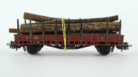 Märklin H0 4608 Rungenwagen mit Stammholzladung DB (Rungen fehlen)