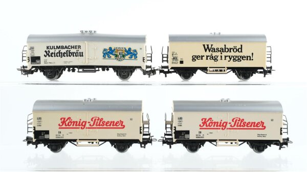 Märklin H0 Konvolut Bierwagen "König-Pilsener Kulmbacher Reichelbräu" Kühlwagen "Wasabröd" DB/SJ