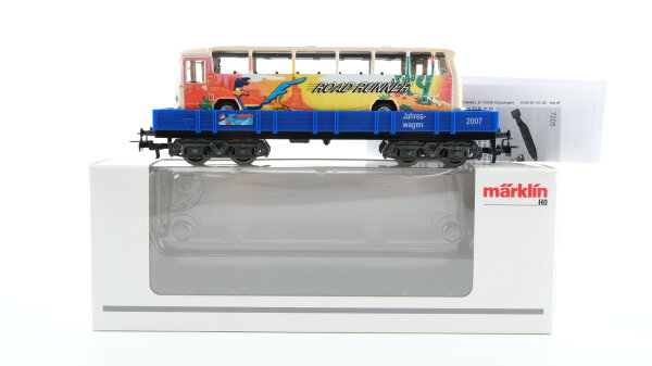 Märklin H0 48707 Niederbordwagen OMNIBUS ROAD RUNNER Rlmms 1.FC märklin Jahreswagen 2007