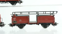 Märklin H0 Konvolut Hochbordwagen mit Bremserhaus Hochbordwagen Autotransportwagen DB/u.a.