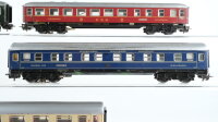 Märklin H0 Konvolut Personenwagen "TEE" 1.Kl. Schlafwagen blau Speisewagen "DSG" Personenwagen Packwagen grün DB/u.a.