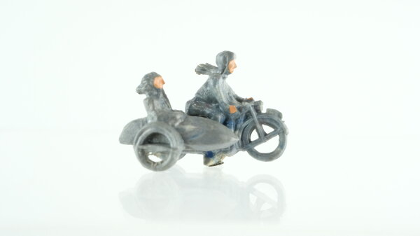 Wiking unverglast H0 GK 750/1 L Motoradfahrer mit Beiwagen silbergrau 1950-1961