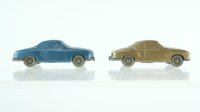 Wiking unverglast H0 Konvolut Karmann Ghia 1 x blaumetallic GK 34/1 A, 1 x goldmetallic GK 34/1 B hergestellt 1957-1959