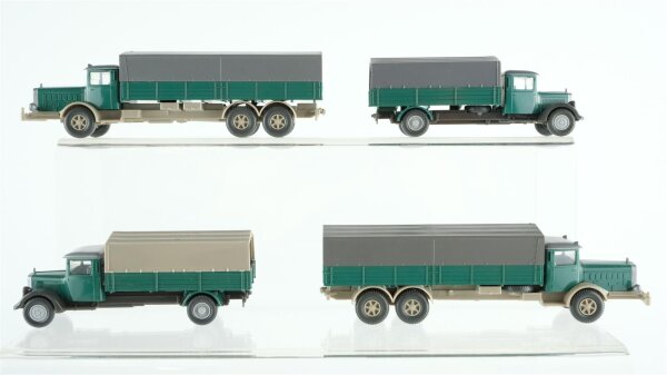 Wiking H0 Konvolut LKW 2 x Mercedes L 100000 GK 843/1 (1974-1978), 2 x Mercedes L 2500 GK 842/1 Topzustand