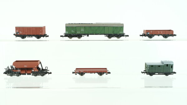 Minitrix N Konvolut Schotterwagen Niederbordwagen Gedeckte Güterwagen Güterzugbegleitwagen DB/ÖBB