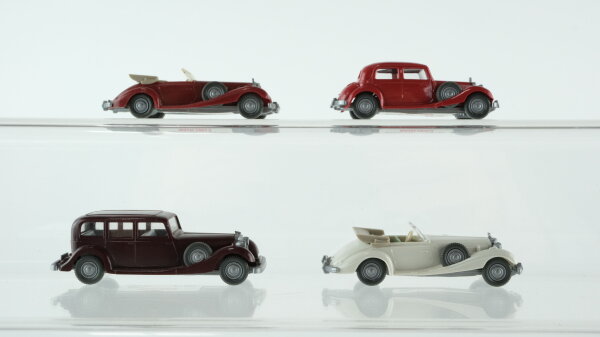 Wiking H0 Konvolut Fahrzeuge von 1936-1937 Mercedes 540 K Cabrio, Mercedes 260 D, Horch 850 unbespielt