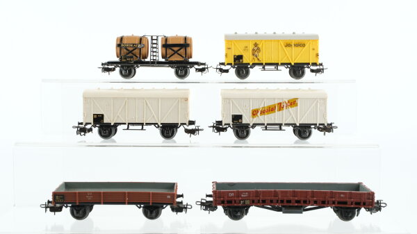 Märklin H0 Konvolut Gedeckte Güterwagen Bananenwagen Weinfasswagen "4510 Bordeaux" Niederbordwagen DB/u.a.