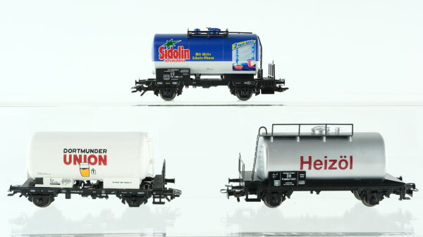 Märklin H0 Konvolut Kesselwagen "Dortmunder Union Sidolin Heizöl" DB