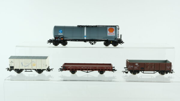 Piko H0 Konvolut Hochbordwagen Kesselwagen "KVG/Shell" gedeckter Güterwagen Niederbordwagen DR/DB/MAV