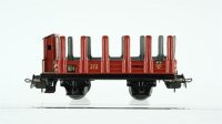 Märklin H0 Konvolut Hochbordwagen mit Bremserhaus "365" Rungenwagen mit Bremserhaus "372" 2 PKW "USA" Blech